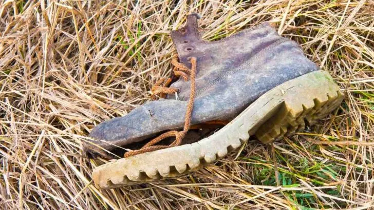 broken hiking boots